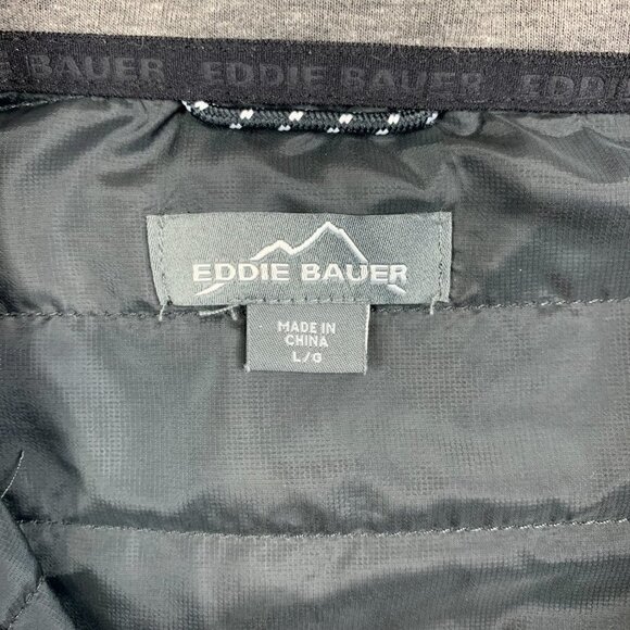 Eddie Bauer Mens Sweater Large Gray 1/4 Zip Long Sleeve Hybrid Pullover Stretch - Picture 3 of 10